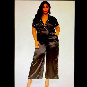 Black Satin Jumpsuit
